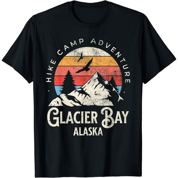 Vintage Glacier Bay Alaska Mountain Hike Graphic Unisex Short Sleeve Tee
