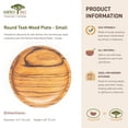 thumbnail image 5 of Rainforest Bowls Round Teak Wood Plate - Small 4-Pack, 5 of 5