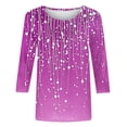 thumbnail image 4 of 3/4 Length Sleeve Womens Tops Dressy Casual Clothing Shirts Summer Outfits 2026 Beach Vacation Hawaiian Clothes Womens Travel Clothing, 4 of 5