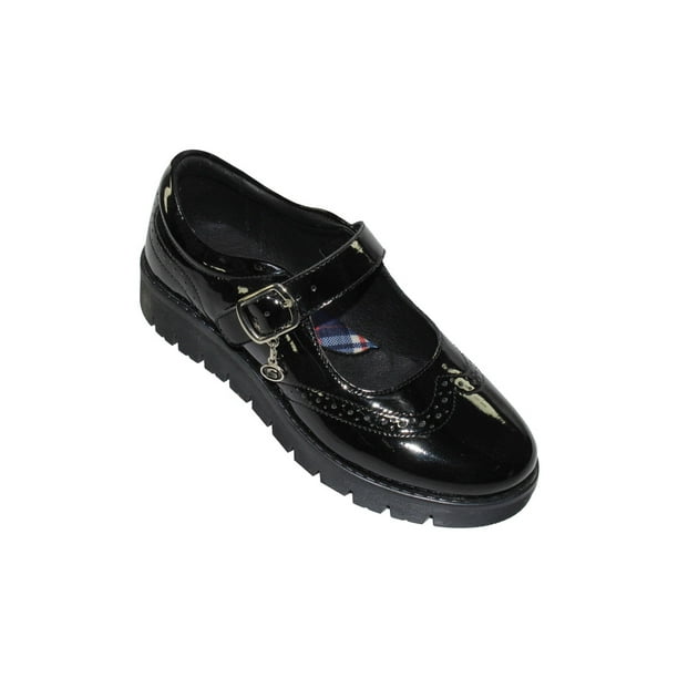 Zapatos Casuales LEON Bostonianos Escolares Coqueta Niña Charol Negro 54705C