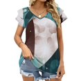 thumbnail image 4 of Fly Me To The Moon Ruffle Short Sleeve T Shirt Women Summer T Shirts V Neck Tee Tops Themoverywhere Vector Digitalart, 4 of 5