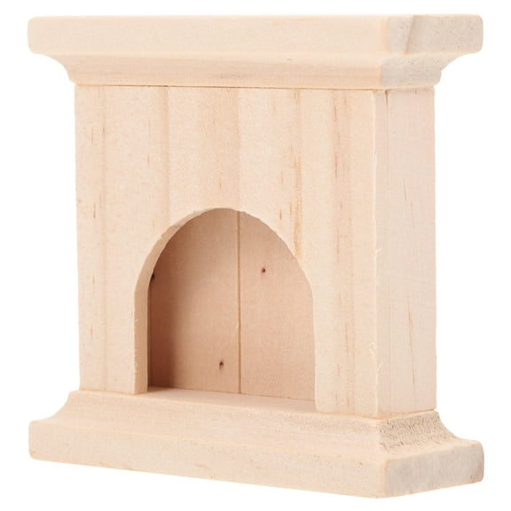 DEEPCRAFF Wooden Fireplace Model for Dollhouse Landscape Decor, Miniature 6.5x6.5x2.2cm, Perfect for Dollhouse Accessories