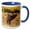 Blue/White, variant on 3drose, Usa, Colorado, Rocky Mountain Np. Male Elk Bugling in Grassland., 11oz Two-tone Black Mug
