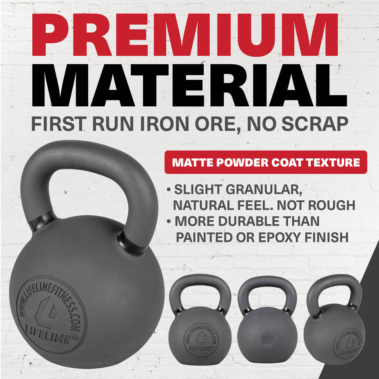 Lifeline Fitness 97 Lb Cast Iron Kettlebell photo 4