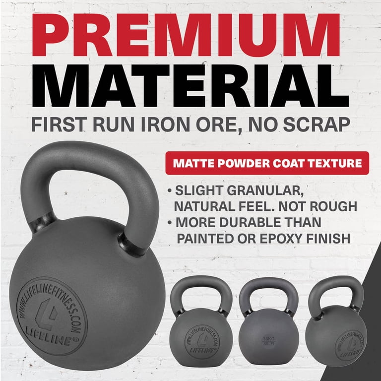 Lifeline Fitness 62 lb Cast-Iron Kettlebell, Orange photo 4