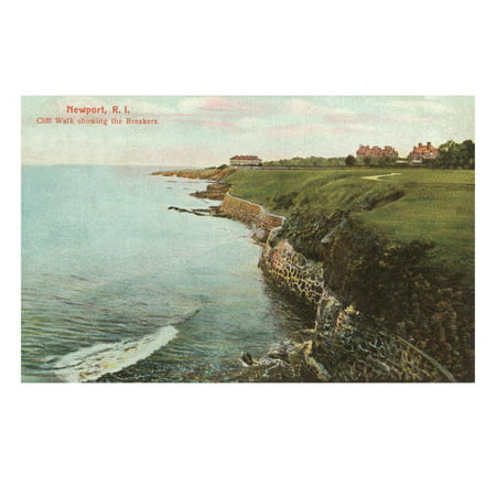 Cliff Walk, Breakers, Newport, Rhode Island Print Wall (Best Part Of Cliff Walk Newport)