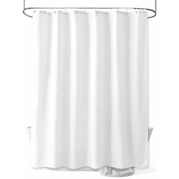 Fsddascl White Shower Curtain Set - 72" x 78" Washable Bathtub Curtain with 12 Hooks, Modern Minimalist Pure Soild Color Waterproof Fabric Stall Shower Curtains for Bathroom/Bathtub Décor