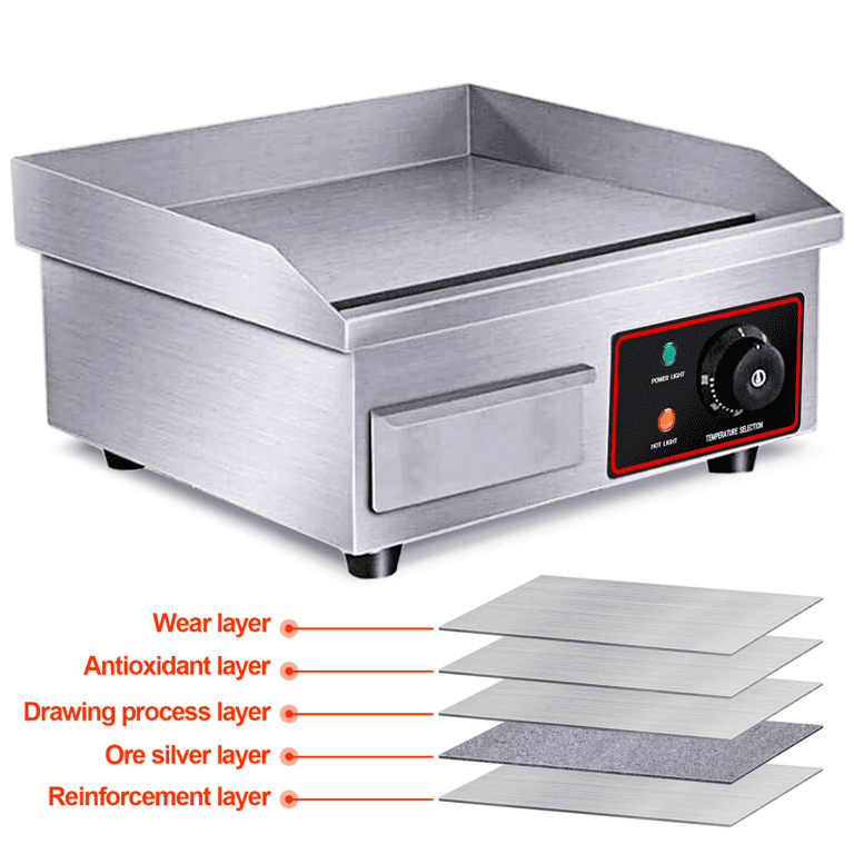 Stainless steel table top mini electric flat griddle grill_BBQ griddle -  AliExpress