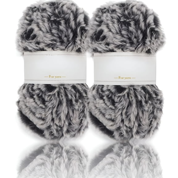 AUQ 2 Skeins /6 Skeins Super Soft Fur Yarn Chunky Fluffy Faux Fur Yarn Eyelash Yarn for Crochet Knit-Total Length 2×32m(2×35yds,50g×2)