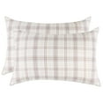 thumbnail image 3 of Superior Plaid Flannel Cotton Pillowcases, Set of 2, King, Beige, 3 of 10