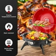 thumbnail image 4 of ROVSUN Tabletop Electric Grill with Temperature Control, Double Layer Design, 304 stainless, Portable Removable -Perfect Small Stove for Indoor and Outdoor BBQ, 1600W, Black, 4 of 9