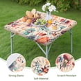 thumbnail image 4 of Pioneer Flower Floral Print Pattern Square Fitted Tablecloth with Elastic Edge,Square Table Cover,Washable Elastic Table Cover for Home Kitchen Party Decor 34"x34", 4 of 6