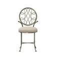 thumbnail image 2 of HH2 Home O'Malley Metal Vanity Stool, Antique Brass with Beige Fabric, 2 of 16