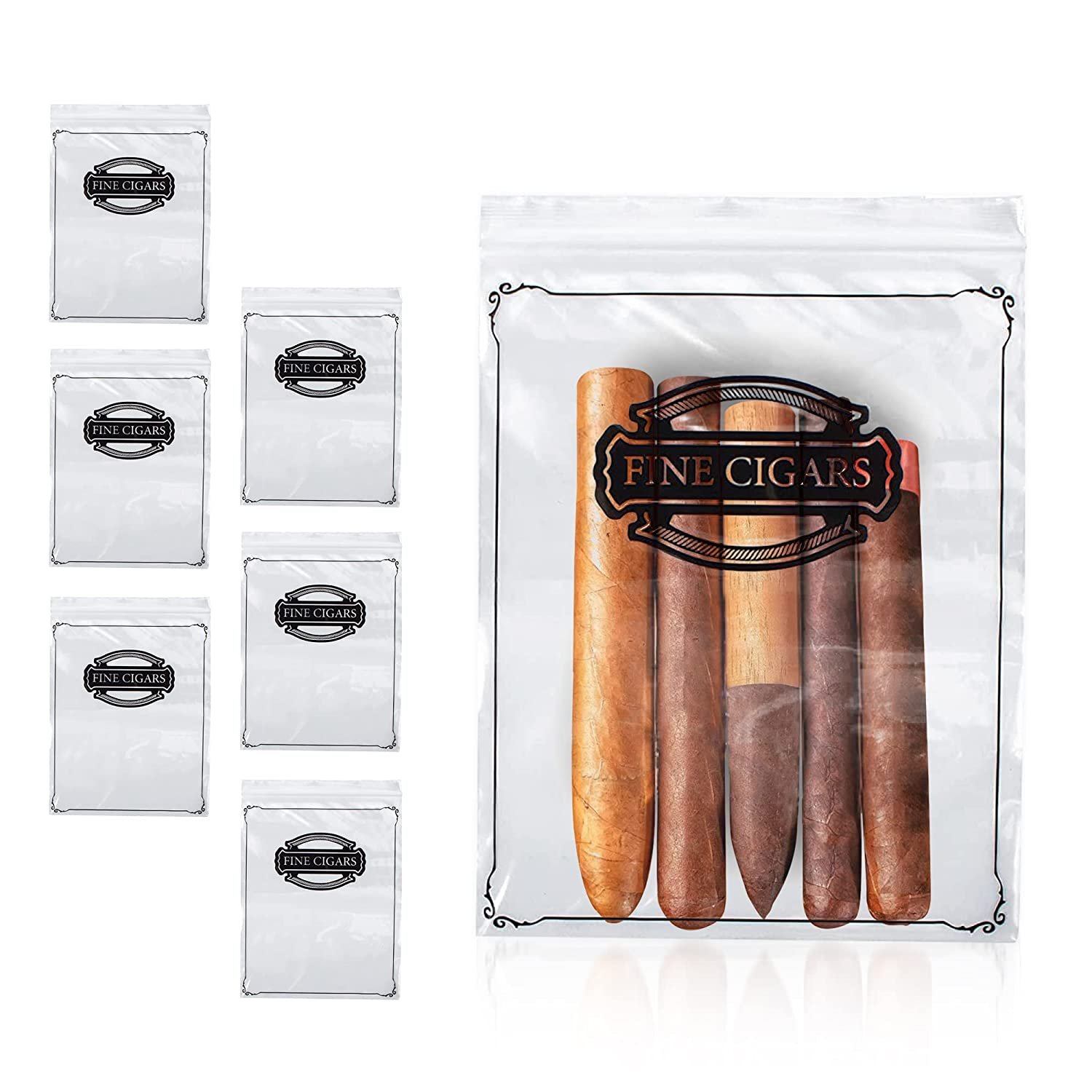 Poly Zipper Cigar Bag 8 x 10, Pack of 1000 Fine Clear Plastic Bags for