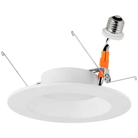 Wet Location Downlight Sunlite LED Retrofit 5-Inch Round Recessed Downlight, Wet Location, Medium Base (E26), 14 Watt, 4000K Cool White ()