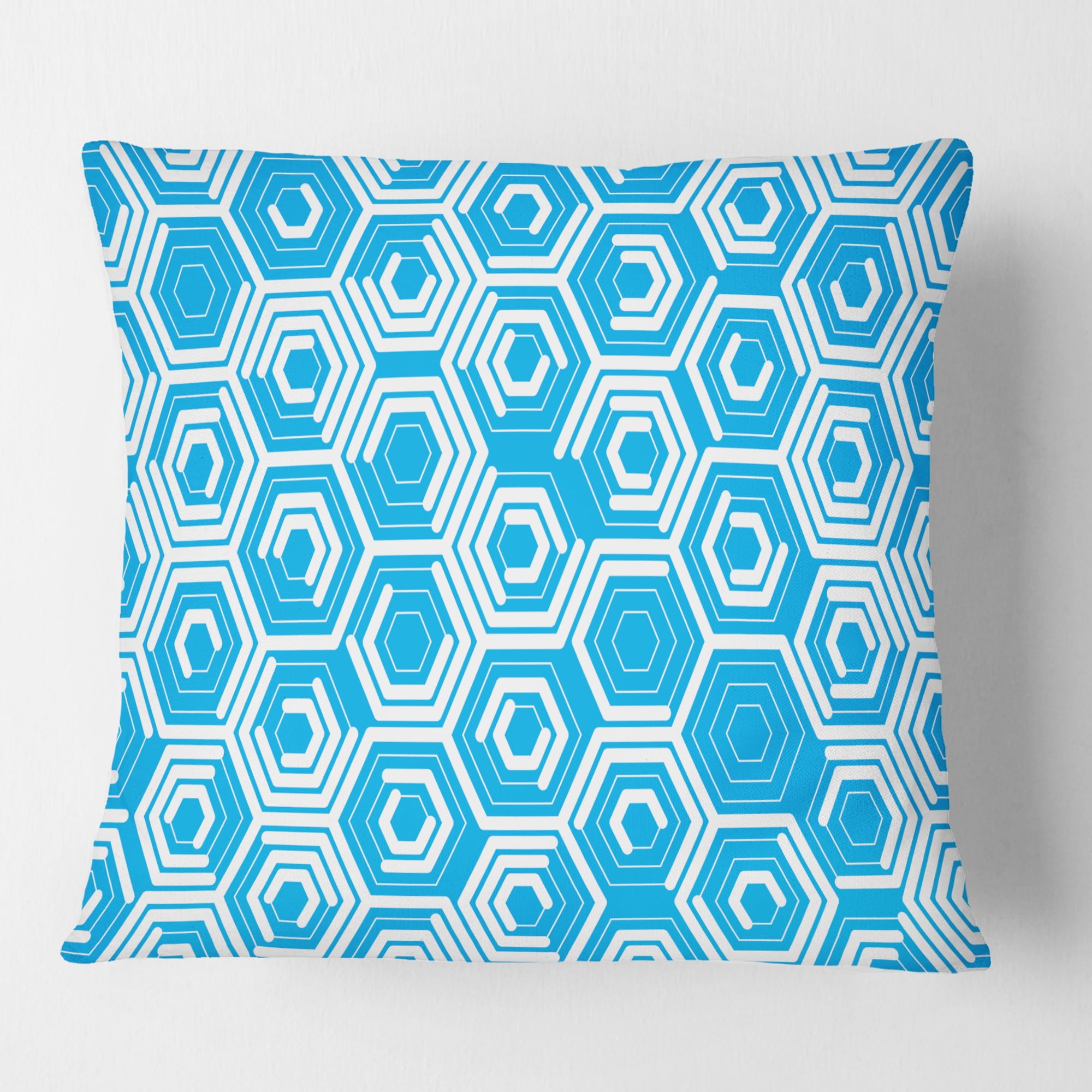 Designart Retro Hexagon Pattern VII' Mid-Century Modern Throw Pillow - 18x18