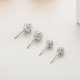 thumbnail image 5 of Pendientes de cristal Qarigey con diamantes de imitación para mujer aretes chapados en plata 8 mm, 5 of 6