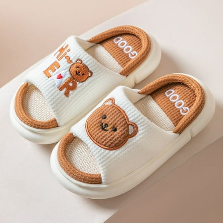 

Dyfzdhu Childrens Cute Bear Slippers Non Slip Novelty Slippers Winter Light Sole Slippers