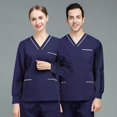 thumbnail image 1 of Ropa de lavado, ropa quirúrgica de manga larga, traje de color sólido, ropa de trabajo de salón de belleza, ropa de mano para cepillo dental oral de médico y enfermera para mujeres, 1 of 5