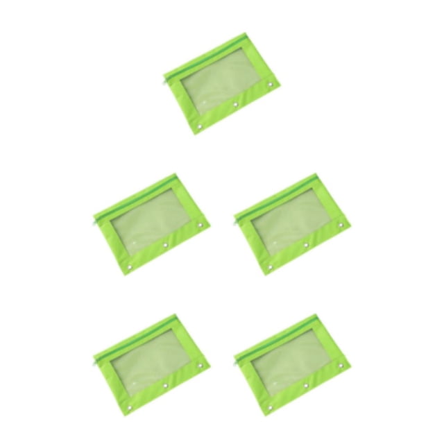Baohd Pochette Pratique pour Ranger et Trier les Fournitures de Bureau Pochette Zippée Durable Vert Fluorescent 5Ensemble