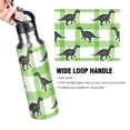 thumbnail image 2 of ALAZA Dinosaur on Checkered Water Bottle Insulated Flask Stainless Steel Straw Lid 20 oz, 2 of 6