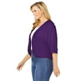 Woman Within Women's Plus Size Rib Trim Cardigan Shrug Sweater ...