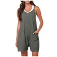 thumbnail image 2 of Daolelai Summer Casual Pocket Suspender Knitted Shorts Jumpsuit Overalls, 2 of 5