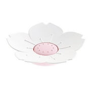 Thinsony Draining Cherry Blossom Soap Dish Soap Box Plate Flower Cherry Blossom Soap Plastic Box Holder White petal + pink botto