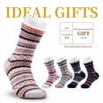thumbnail image 5 of 5 Pairs Fuzzy Socks For Women Soft Cozy Fluffy Casual Thick Plush Comfy Sleep  Warm Winter Socks Gifts for Women, 5 of 6