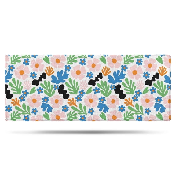 Pioneer Flower Floral Print Pattern Bathroom Rugs Mat, Non Slip Microfiber Bathroom Rug with Rubber Backing, Soft Mats for Bathroom Floor Tub Shower, 24"x60"