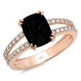 thumbnail image 7 of Solitaire with Accents Engagement Ring for Women - 3.48ct Natural Onyx in 14K Rose Gold Promise Ring, 7 of 7