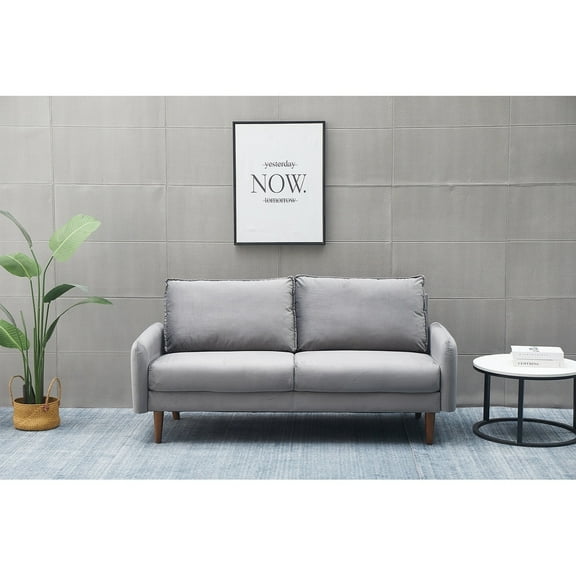 Aurora Velvet Living Room Sofa Gray