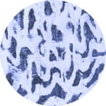thumbnail image 1 of Ahgly Company Machine Washable Indoor Round Abstract Blue Modern Area Rugs, 3' Round, 1 of 4