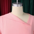 thumbnail image 6 of AURA Plus Size Asymmetrical Neck Bodycon Midi Dress High Waist Fishtail Hem 3 4 Sleeve Elegant Office Dress, 6 of 10