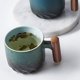 thumbnail image 3 of Taza de café con mango de madera, taza de café de cerámica, pastilla de café, taza de té de cerámica, taza pequeña de café o té de 70ml., 3 of 5