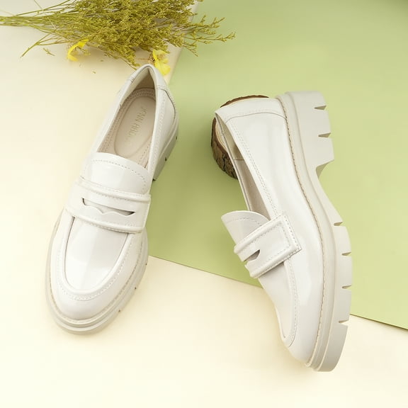 JENN ARDOR Women's Chunky Loafers Slip On Lug Sole Penny Loafer