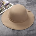 thumbnail image 3 of Toddler Baby Girls Kids Vintage Wide Brim Floppy Hat Wool Felt Bow Beach Sun Protect Caps Hat Princess Party Hat, 3 of 6