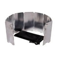 Camp Stove Windshield 9 Plates Stove Windscreen Folding Aluminum
