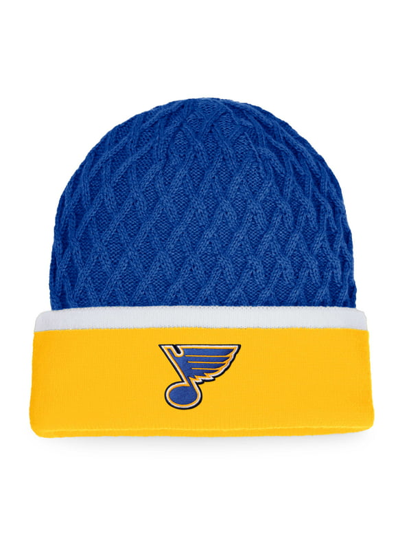Men's Fanatics Branded Gold/Blue St. Louis Blues Iconic Striped Cuffed Knit Hat - OSFA