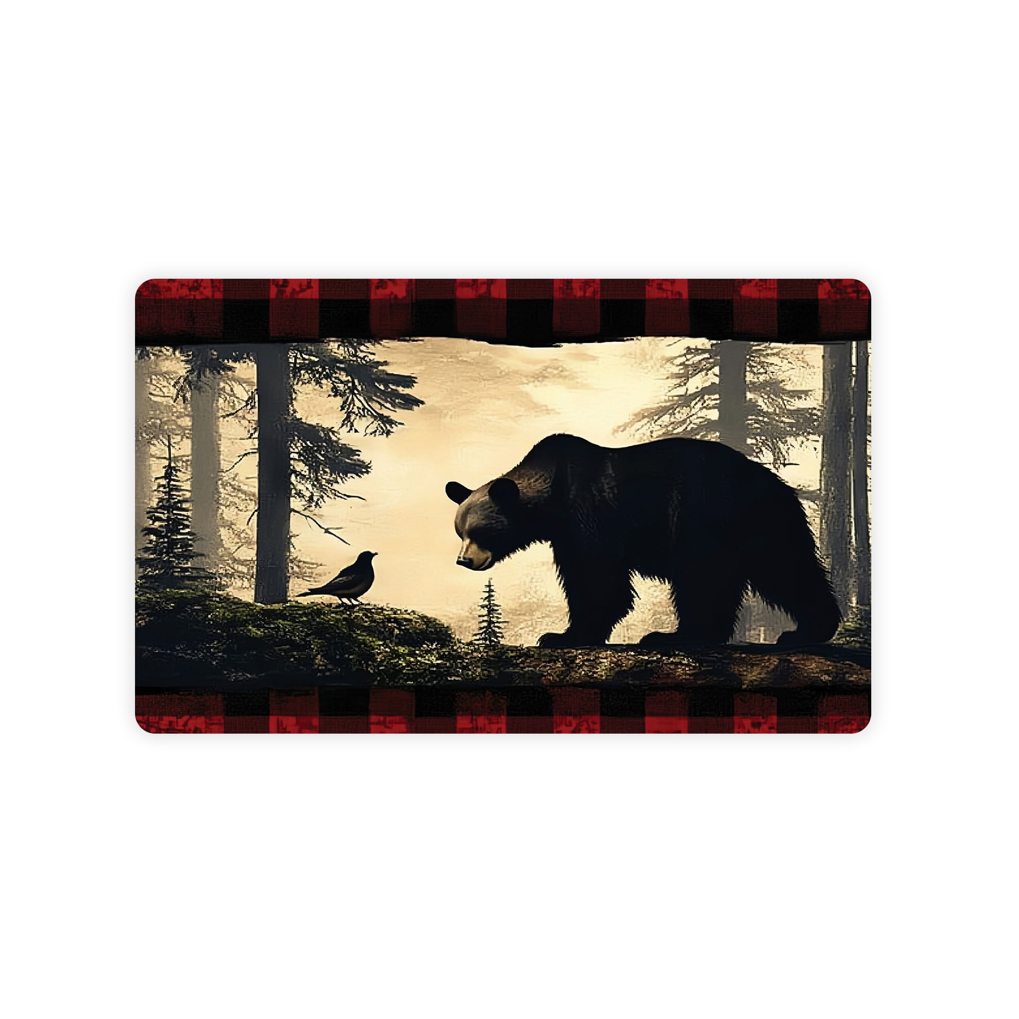 JML Doormat, Non-Slip Indoor Outdoor Rug Mats for Porch Entry Way, Floor Mat for Bathroom/Kitchen, (16"x24") - Bear and Bird