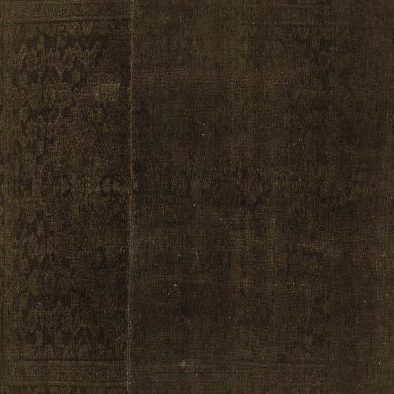 Ahgly Company Indoor Square Abstract Brown Modern Area Rugs, 7' Square