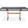 thumbnail image 5 of Moe's Home Collection Mako Solid Black Oak Frame 3-Drawers Writing Desk in Gray, 5 of 7