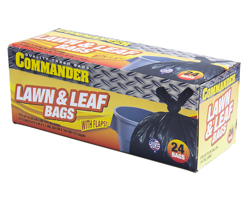 39 GALLON LAWN amp; LEAF BAG W/ FLAPS 24 CT 1.1 MIL