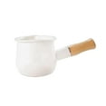 thumbnail image 1 of Olla de leche esmaltada, cacerola pequeña para cocinar, olla para gachas, olla para derretir mantequilla, olla multifuncional para leche, olla para sopa para viajes en RV y hogar Blanco, 1 of 9