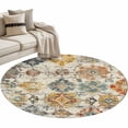 thumbnail image 2 of Farmhouse Morocco Round Area Rug 3.3 FT, Non Slip Small Entryway Kitchen Mat, Boho Abstract Shabby Texture Art Washable Soft Circular Rug Non-Shedding Door Mat for Bathroom Playroom Kids Room, 2 of 9