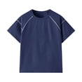 thumbnail image 4 of Mgmyaa Summer Boys & Girls Tops Kids Dry-Fit T-Shirts Solid Black Short Sleeve Crew Neck Ventilated Boys & Girls Tops Activewear Tees for Ages 3-15, 4 of 7