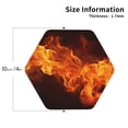 thumbnail image 2 of Fuzoiu Fiery Orange Flames Energy Print Leather Coasters Set,Drink Coasters Set of 4,for Tabletop Protection, Durable PVC Coasters,Home Décor and Housewarming Gift-Hexagon, 2 of 6