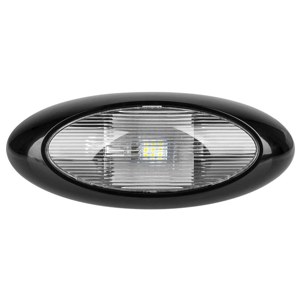 black with clear lens 12V RV 12" LED Scare Oval Porch Light 