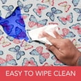 thumbnail image 5 of Covers For The Home Deluxe Elastic Edged Flannel Backed Vinyl Fitted Table Cover - Butterfly Pattern - Oblong/Oval - Fits Tables up to 48" W x 68" L (ETBUT76), 5 of 7