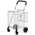 thumbnail image 1 of Costway Carro de Compras Plegable Portátil de Doble Cesta Mediano y Ligero de Gran Capacidad Carro Rodante de 4 Ruedas 43 x 52 x 95 cm, 1 of 9